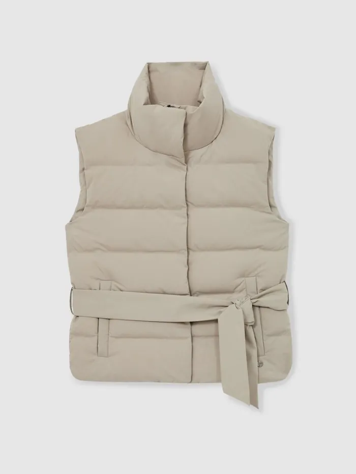 Reiss Coats and Jackets Women Scandinavian Edition Padded Gilet In Khaki Reiss Coats and Jackets Women Scandinavian Edition Padded Gilet In Khaki