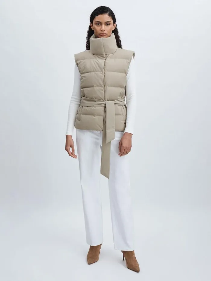 Reiss Coats and Jackets Women Scandinavian Edition Padded Gilet In Khaki Reiss Coats and Jackets Women Scandinavian Edition Padded Gilet In Khaki
