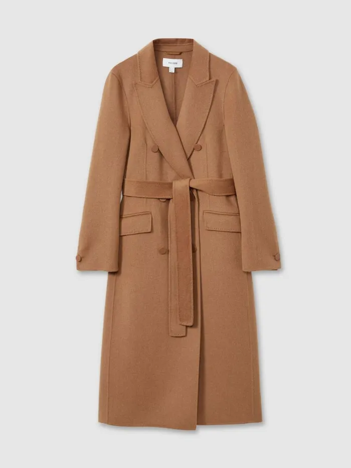 Reiss Coats and Jackets Women Wool Blend Double Breasted Blindseam Trench Coat In Toffee Reiss Coats and Jackets Women Wool Blend Double Breasted Blindseam Trench Coat In Toffee
