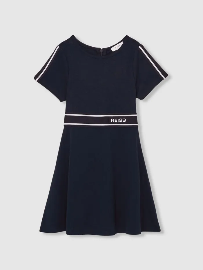 Reiss Dresses Children 1314 Yrs InterlockJersey LogoWaistband Dress In Navy
