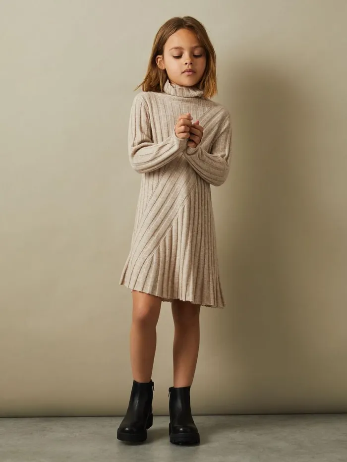 Reiss Dresses Children 1314 Yrs Knitted Roll Neck Dress In Oatmeal Reiss Dresses Children 1314 Yrs Knitted Roll Neck Dress In Oatmeal