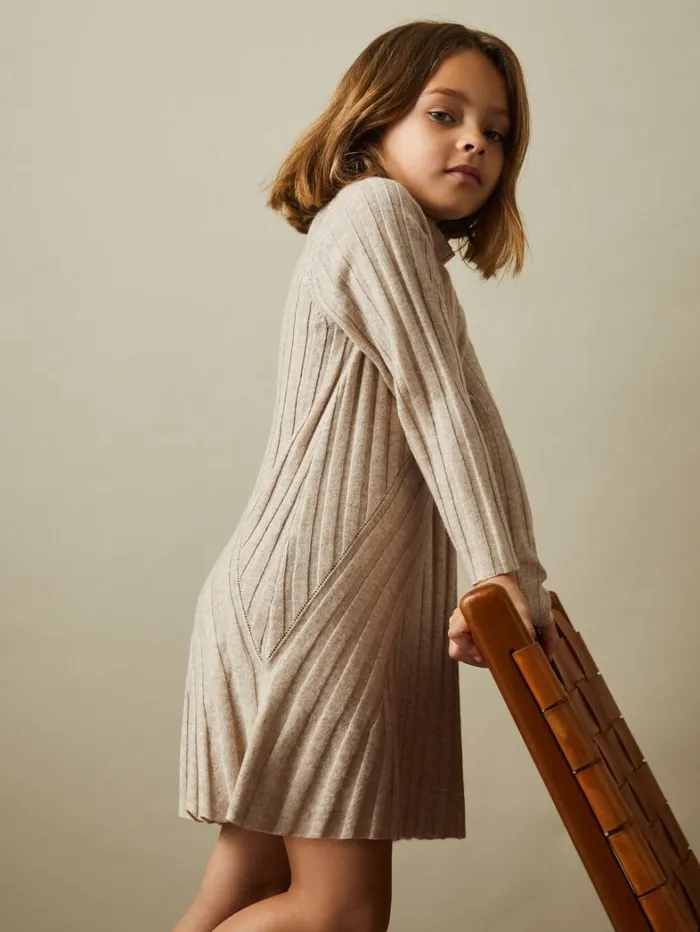 Reiss Dresses Children 1314 Yrs Knitted Roll Neck Dress In Oatmeal Reiss Dresses Children 1314 Yrs Knitted Roll Neck Dress In Oatmeal