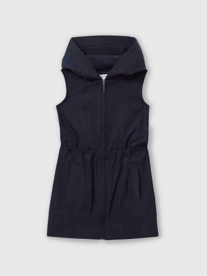 Reiss Dresses Children 49 Yrs Shell Hooded Dress In Navy Reiss Dresses Children 49 Yrs Shell Hooded Dress In Navy