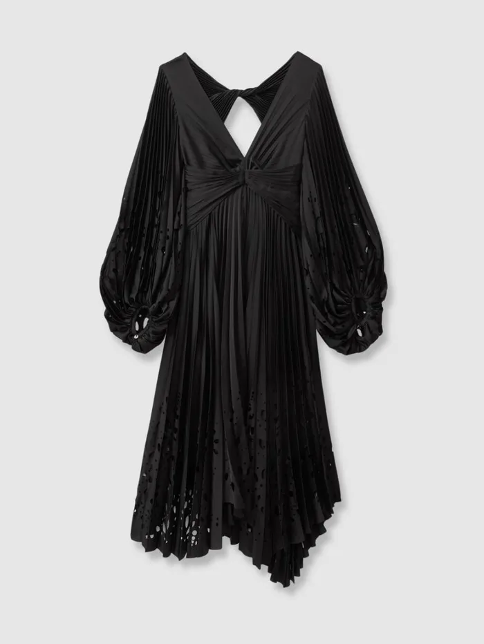 Reiss Dresses Women Acler Balloon Sleeve Midi Dress In Black Reiss Dresses Women Acler Balloon Sleeve Midi Dress In Black