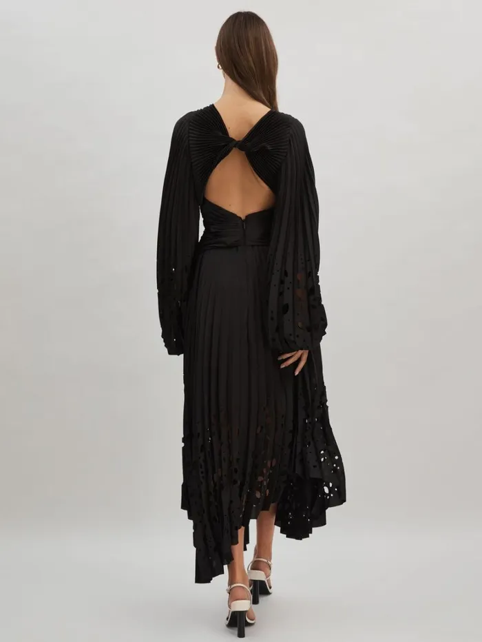Reiss Dresses Women Acler Balloon Sleeve Midi Dress In Black Reiss Dresses Women Acler Balloon Sleeve Midi Dress In Black