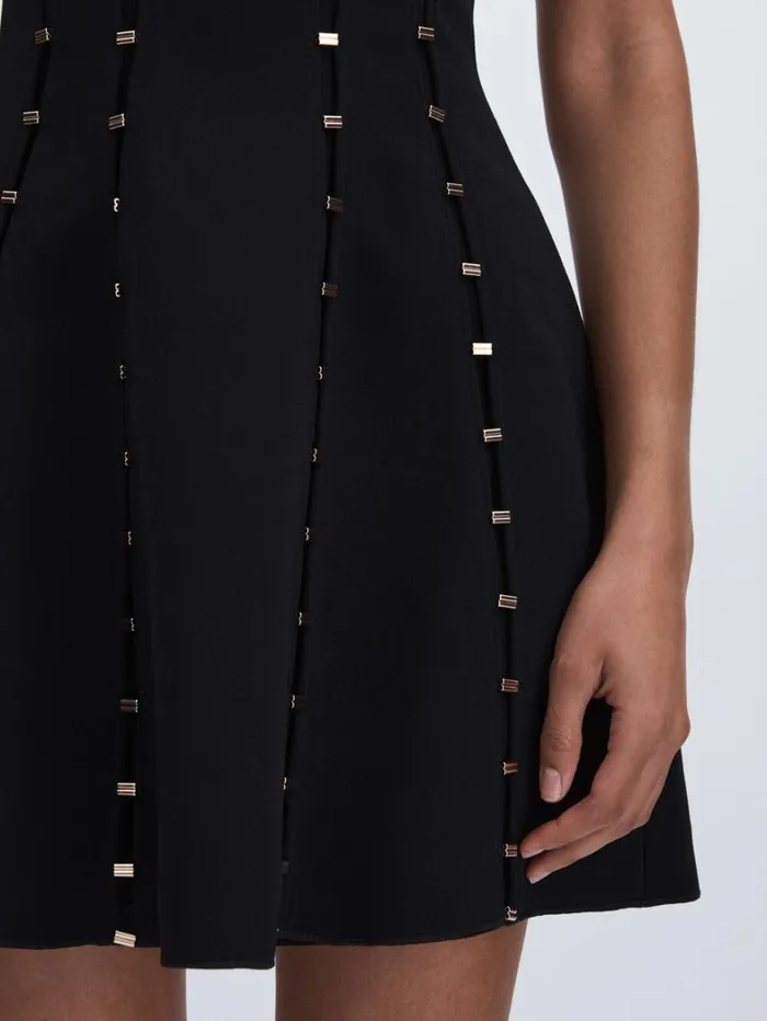 Reiss Dresses Women Acler Strapless Crepe BarSeam Black Mini Dress In Black Reiss Dresses Women Acler Strapless Crepe BarSeam Black Mini Dress In Black