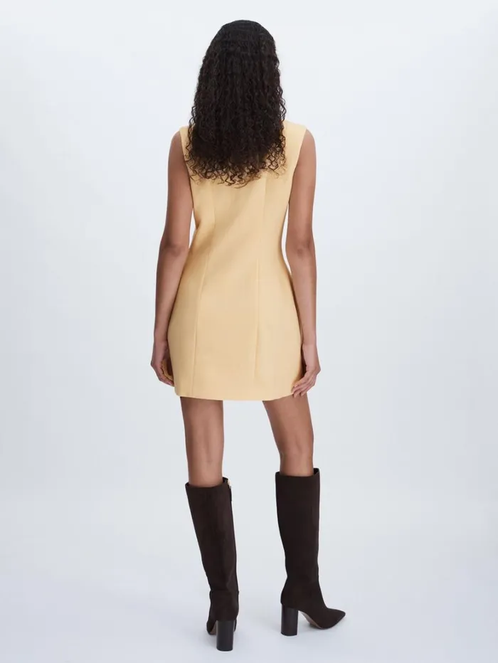 Reiss Dresses Women Anna Quan Button Through Mini Dress With Wool In Buttercup Reiss Dresses Women Anna Quan Button Through Mini Dress With Wool In Buttercup