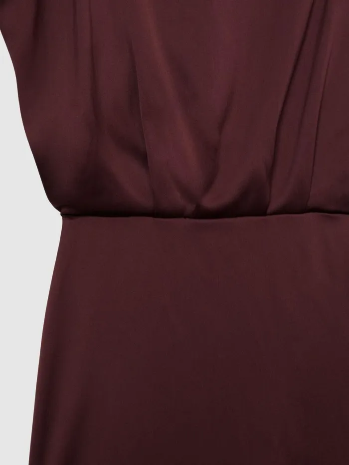 Reiss Dresses Women Atelier Satin SteppedHem Dress In Burgundy Reiss Dresses Women Atelier Satin SteppedHem Dress In Burgundy