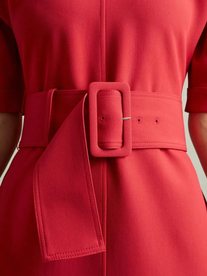 Reiss Dresses Women Belted Midi Dress In Red Reiss Dresses Women Belted Midi Dress In Red