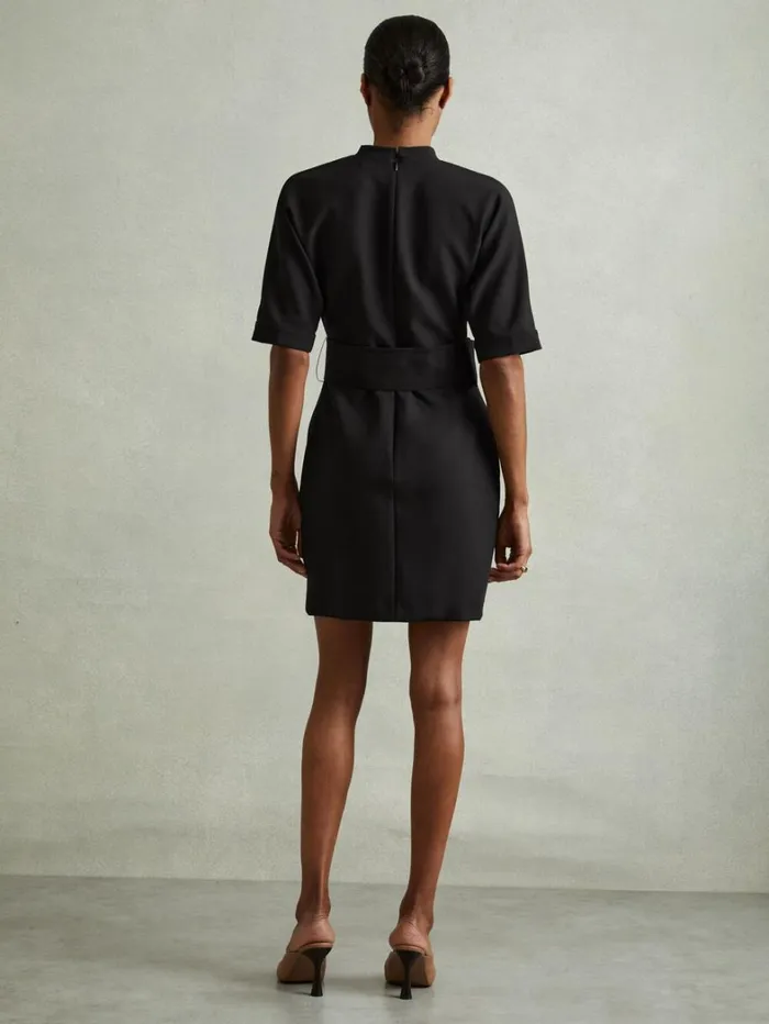Reiss Dresses Women Belted Mini Dress In Black Reiss Dresses Women Belted Mini Dress In Black