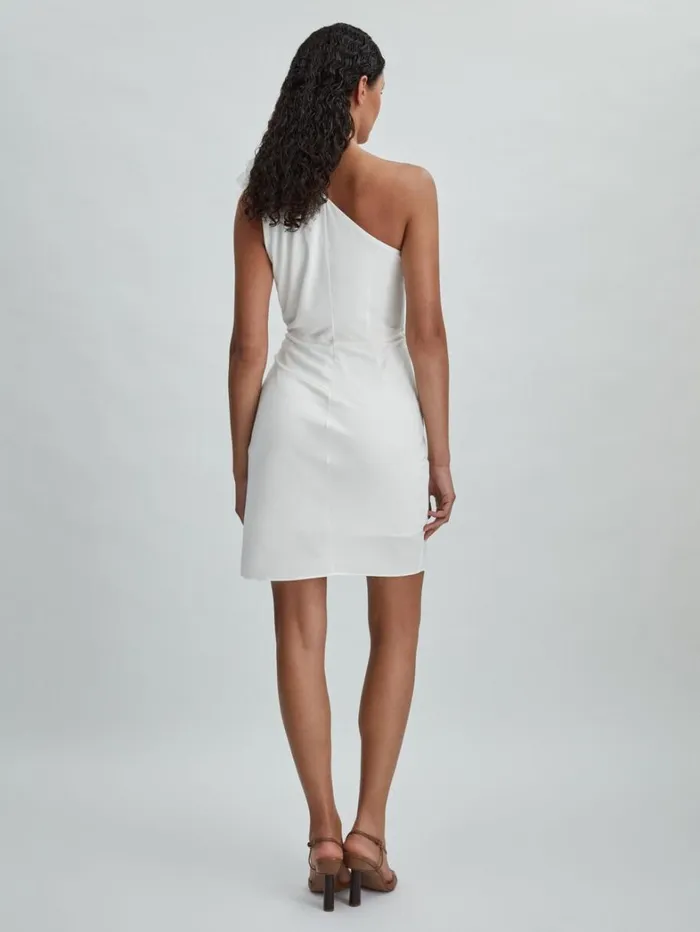 Reiss Dresses Women Halston OneShoulder Ruffle Mini Dress In White Reiss Dresses Women Halston OneShoulder Ruffle Mini Dress In White