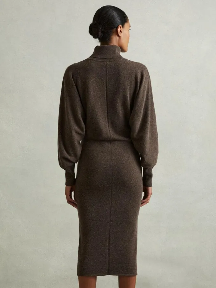 Reiss Dresses Women Petite Jumper Dress With Wool And Cashmere In Chocolate Reiss Dresses Women Petite Jumper Dress With Wool And Cashmere In Chocolate