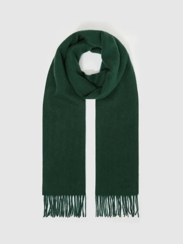 Reiss Hats Gloves and Scarves Men Wool And Cashmere Scarf In Dark Green Reiss Hats Gloves and Scarves Men Wool And Cashmere Scarf In Dark Green