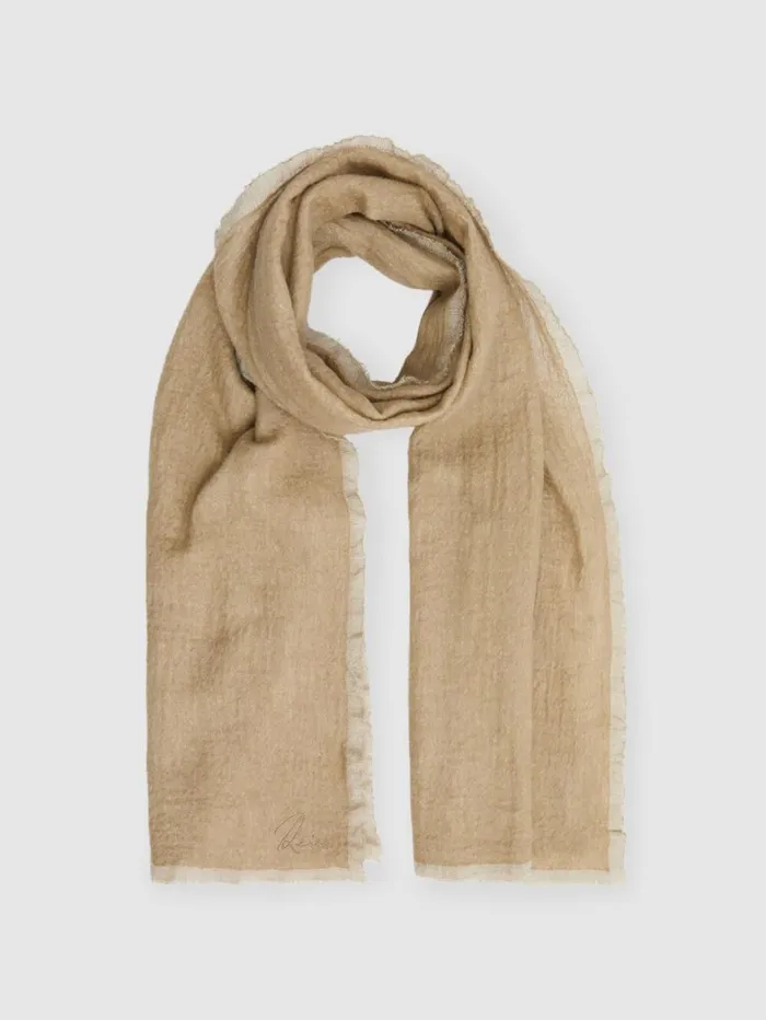 Reiss Hats Gloves and Scarves Women Wool TwoTone Scarf In Khaki Reiss Hats Gloves and Scarves Women Wool TwoTone Scarf In Khaki