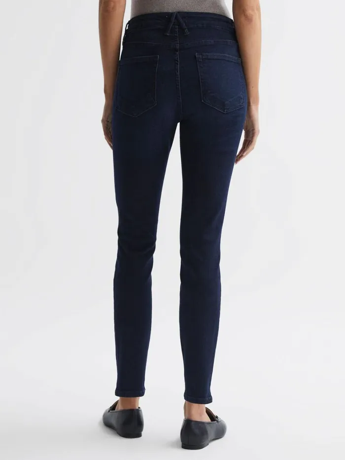 Reiss Jeans Women Good American Sculpting Skinny Jeans In Mid Blue Reiss Jeans Women Good American Sculpting Skinny Jeans In Mid Blue