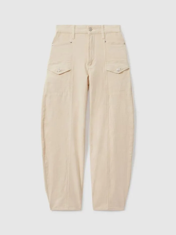 Reiss Jeans Women Paige Barrel Leg Jeans In Blonde Sand Reiss Jeans Women Paige Barrel Leg Jeans In Blonde Sand