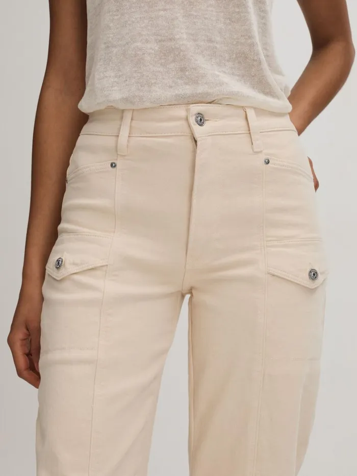 Reiss Jeans Women Paige Barrel Leg Jeans In Blonde Sand Reiss Jeans Women Paige Barrel Leg Jeans In Blonde Sand