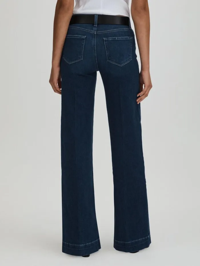 Reiss Jeans Women Paige High Rise Wide Leg Jeans In Notre Dame Blue Reiss Jeans Women Paige High Rise Wide Leg Jeans In Notre Dame Blue