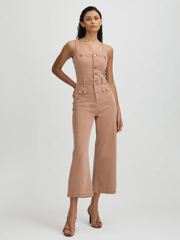 Reiss Jumpsuits and Playsuits Women Anessa Rose Paige Rose Cropped Denim Wide Leg Jumpsuit Reiss Jumpsuits and Playsuits Women Anessa Rose Paige Rose Cropped Denim Wide Leg Jumpsuit