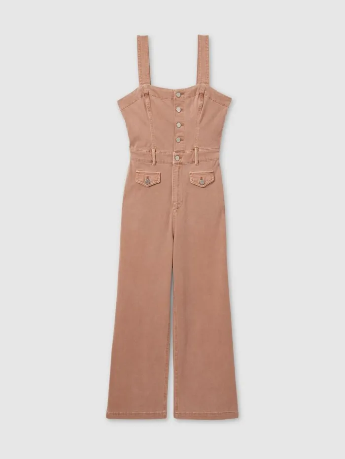 Reiss Jumpsuits and Playsuits Women Anessa Rose Paige Rose Cropped Denim Wide Leg Jumpsuit Reiss Jumpsuits and Playsuits Women Anessa Rose Paige Rose Cropped Denim Wide Leg Jumpsuit