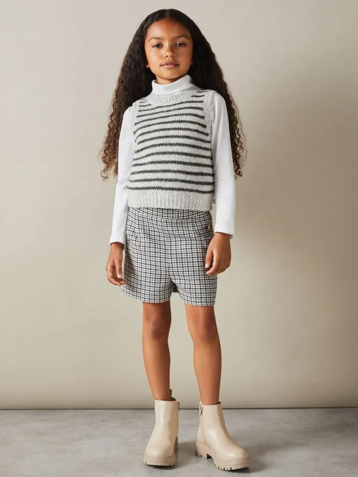 Reiss Knitwear Children 1314 Yrs Alpaca Blend Striped Vest In Grey Reiss Knitwear Children 1314 Yrs Alpaca Blend Striped Vest In Grey