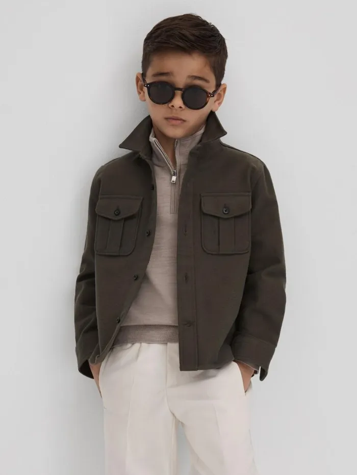 Reiss Knitwear Children 39 Yrs Wool Quarter Zip Jumper In Wheat Melange Reiss Knitwear Children 39 Yrs Wool Quarter Zip Jumper In Wheat Melange