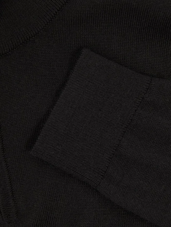Reiss Knitwear Children 913 Yrs Merino Wool Quarter Zip Jumper In Black Reiss Knitwear Children 913 Yrs Merino Wool Quarter Zip Jumper In Black
