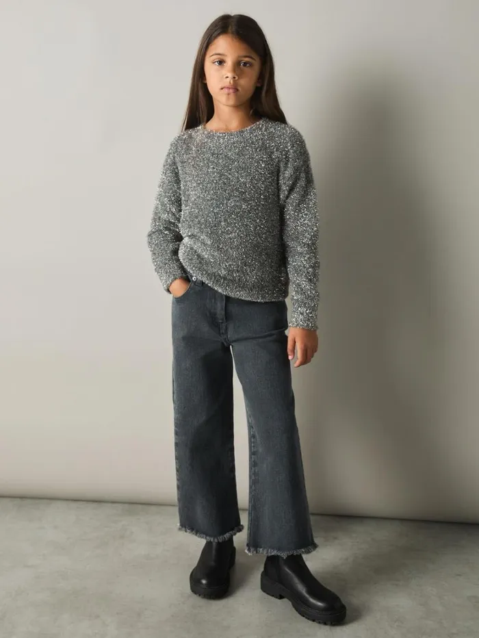 Reiss Knitwear Children 913 Yrs TinselYarn Jumper In Silver