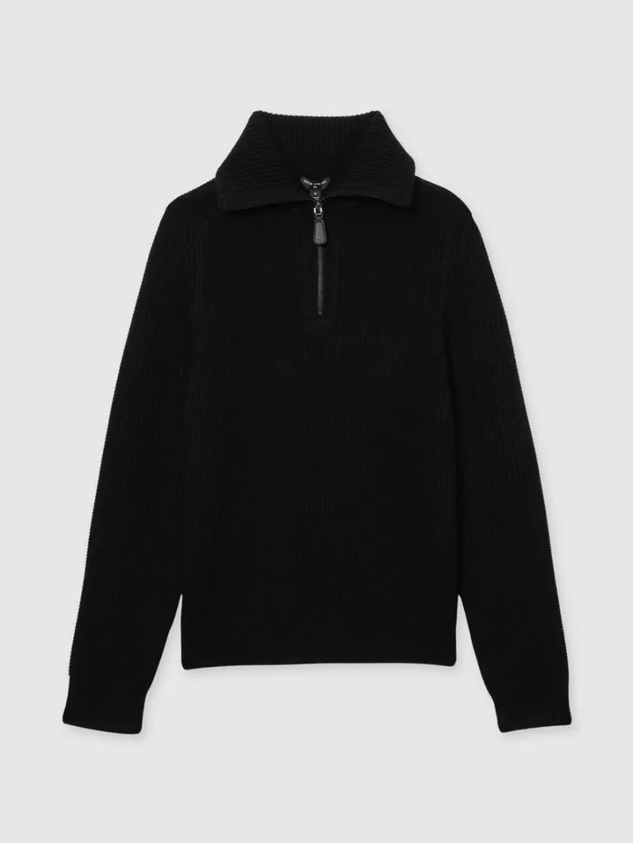 Reiss Knitwear Men Atelier RibbedCashmere FunnelNeck Jumper In Black Reiss Knitwear Men Atelier RibbedCashmere FunnelNeck Jumper In Black