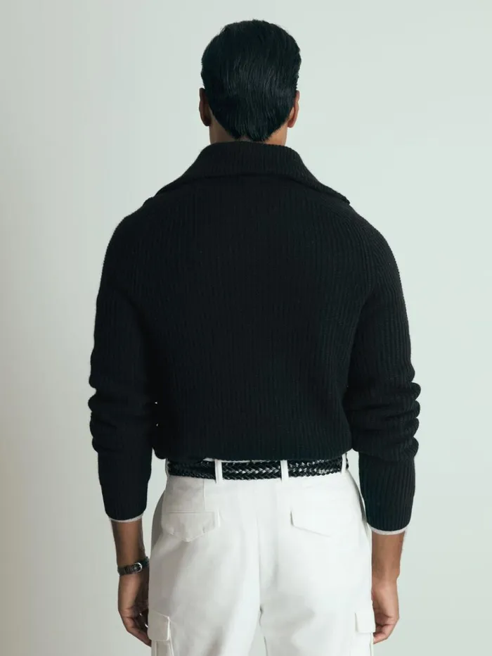 Reiss Knitwear Men Atelier RibbedCashmere FunnelNeck Jumper In Black Reiss Knitwear Men Atelier RibbedCashmere FunnelNeck Jumper In Black