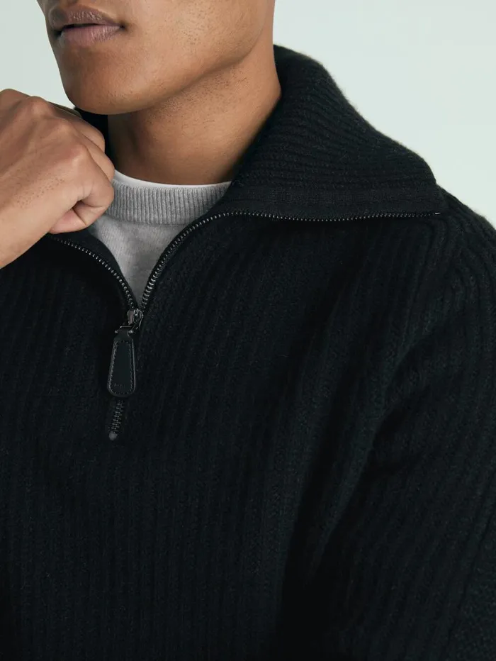 Reiss Knitwear Men Atelier RibbedCashmere FunnelNeck Jumper In Black Reiss Knitwear Men Atelier RibbedCashmere FunnelNeck Jumper In Black