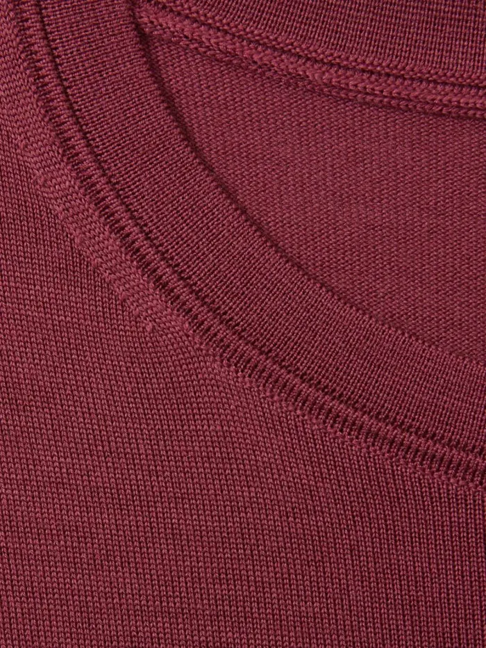 Reiss Knitwear Men Merino Wool Crew Neck Jumper In Cherry Pink Reiss Knitwear Men Merino Wool Crew Neck Jumper In Cherry Pink