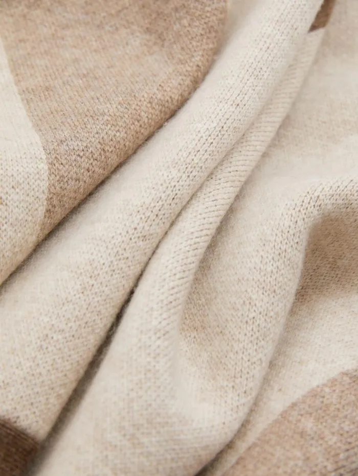 Reiss Knitwear Women Atelier Checked Wool And Cashmere Cape In Camel Reiss Knitwear Women Atelier Checked Wool And Cashmere Cape In Camel