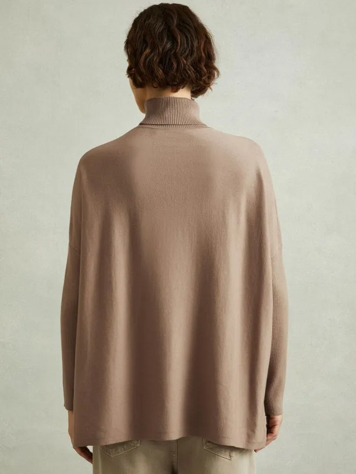 Reiss Knitwear Women DropShoulder Roll Neck Jumper In Taupe Reiss Knitwear Women DropShoulder Roll Neck Jumper In Taupe