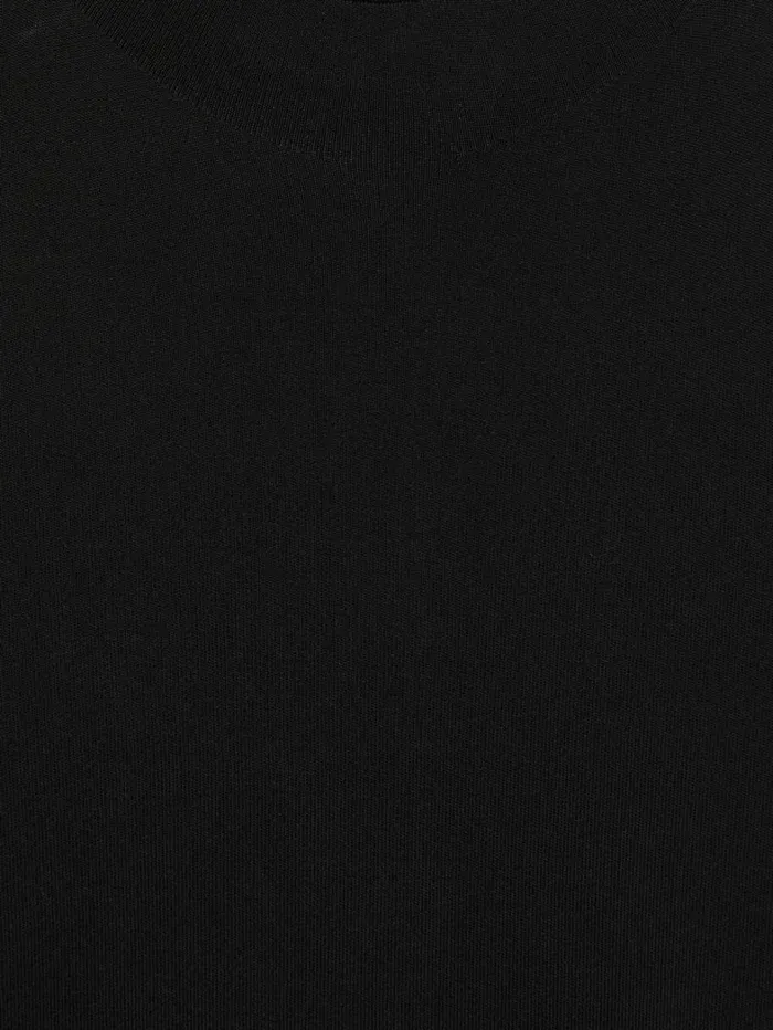 Reiss Knitwear Women Florere Hybrid Knit Satin Cuff Top In Black Reiss Knitwear Women Florere Hybrid Knit Satin Cuff Top In Black