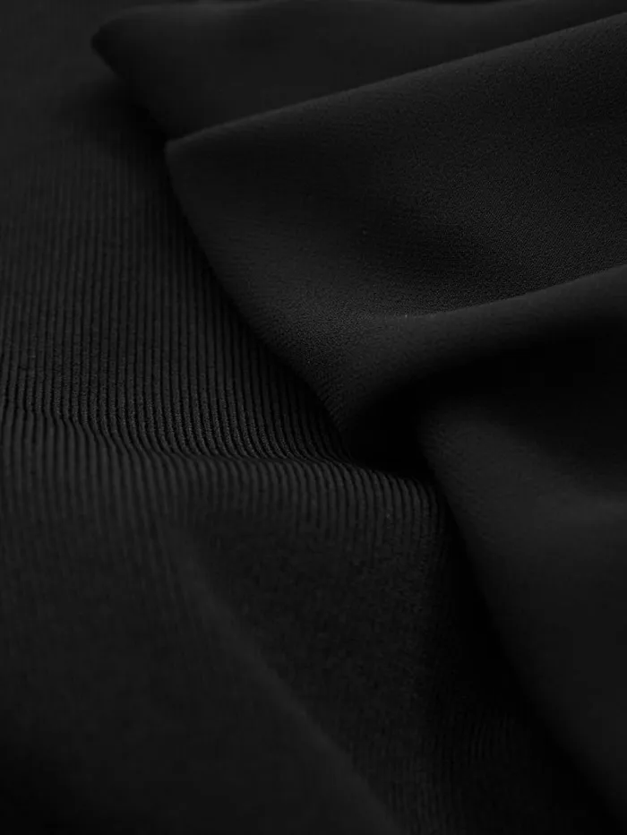 Reiss Knitwear Women Florere Hybrid Knit Sheer Sleeve Black Top In Black Reiss Knitwear Women Florere Hybrid Knit Sheer Sleeve Black Top In Black