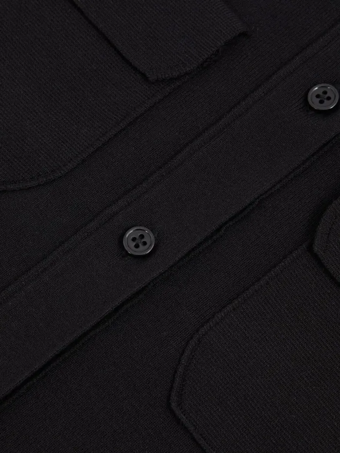 Reiss Knitwear Women Knitted Polo Shirt In Black Reiss Knitwear Women Knitted Polo Shirt In Black