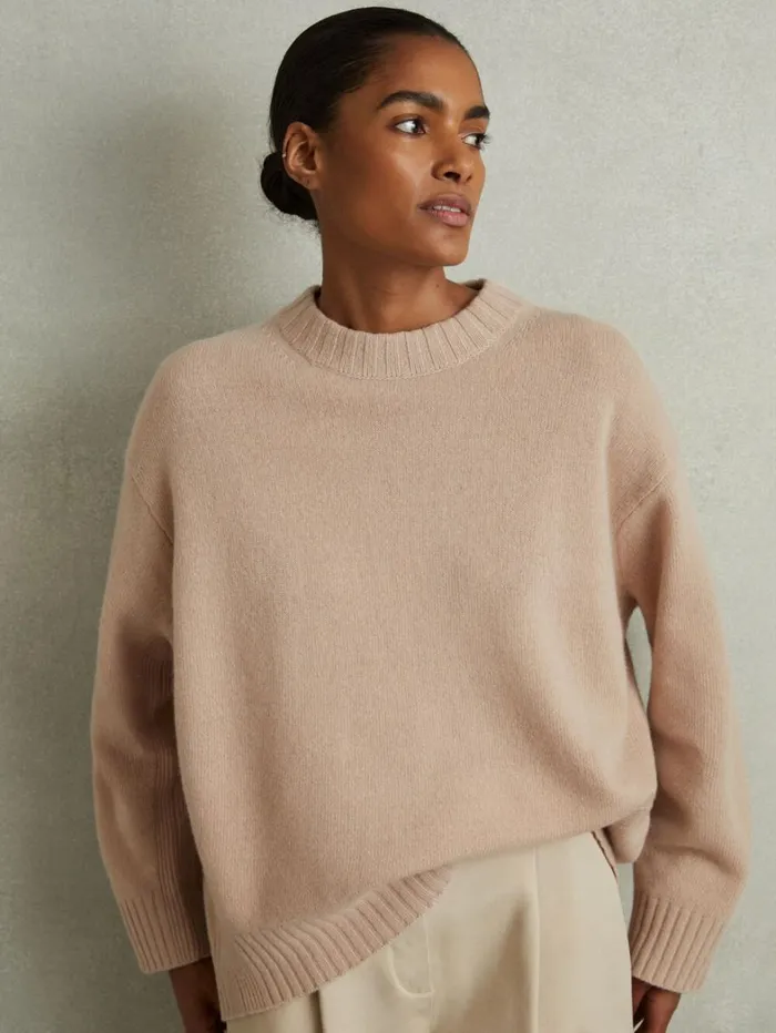 Reiss Knitwear Women WoolCashmere Crew Neck Jumper In Mink