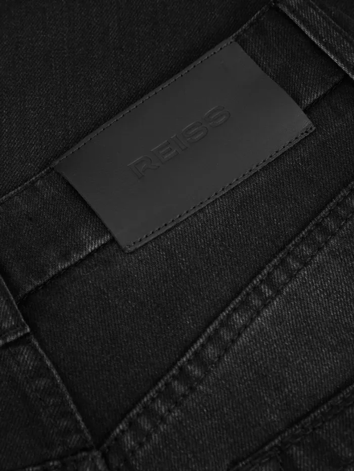 Reiss Petite Women Petite Double Pleat Wide Leg Jeans In Black Reiss Petite Women Petite Double Pleat Wide Leg Jeans In Black