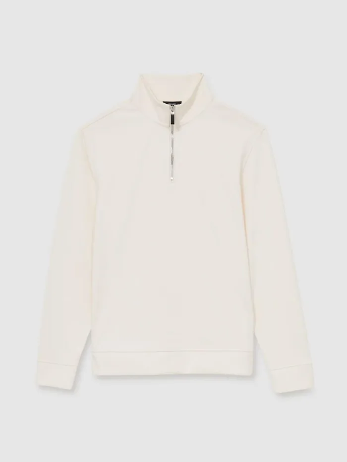 Reiss Polo Shirts Men BrushedCorduroy HalfZip Polo Shirt In Off White Reiss Polo Shirts Men BrushedCorduroy HalfZip Polo Shirt In Off White