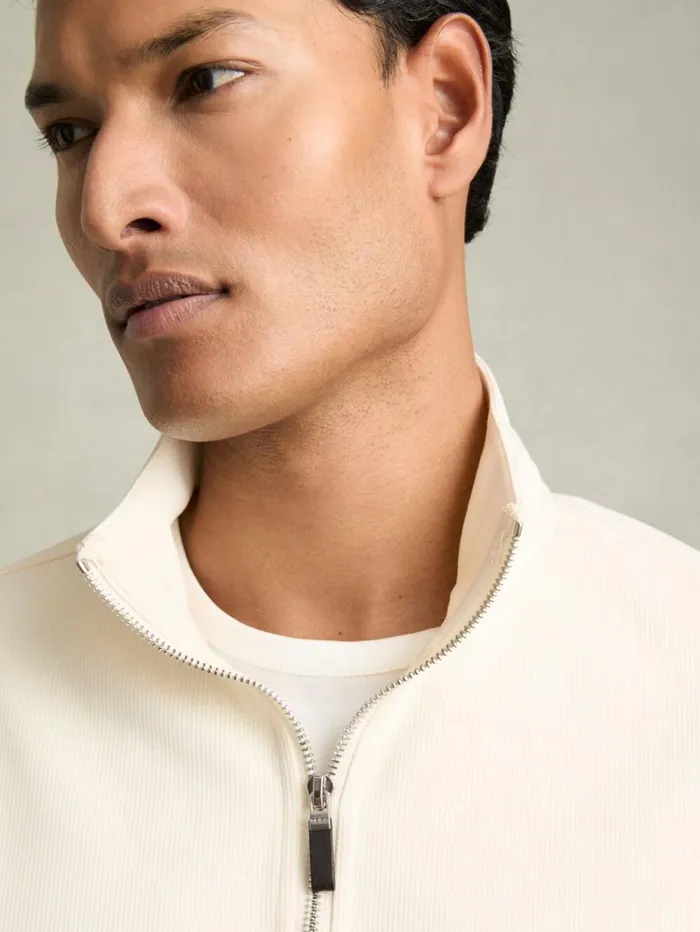 Reiss Polo Shirts Men BrushedCorduroy HalfZip Polo Shirt In Off White Reiss Polo Shirts Men BrushedCorduroy HalfZip Polo Shirt In Off White