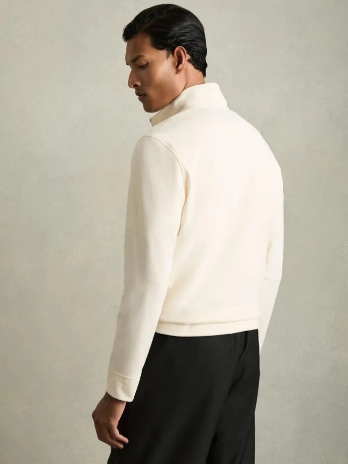 Reiss Polo Shirts Men BrushedCorduroy HalfZip Polo Shirt In Off White Reiss Polo Shirts Men BrushedCorduroy HalfZip Polo Shirt In Off White
