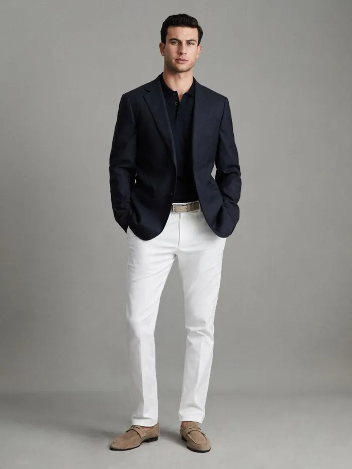 Reiss Polo Shirts Men Mercerised Cotton Polo Shirt In Navy Reiss Polo Shirts Men Mercerised Cotton Polo Shirt In Navy