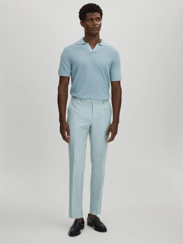 Reiss Polo Shirts Men Oscar Jacobson 100 Cotton OpenCollar Polo Shirt In Blue Reiss Polo Shirts Men Oscar Jacobson 100 Cotton OpenCollar Polo Shirt In Blue