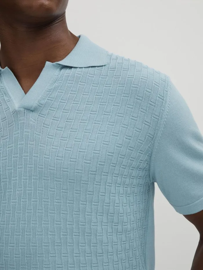 Reiss Polo Shirts Men Oscar Jacobson 100 Cotton OpenCollar Polo Shirt In Blue Reiss Polo Shirts Men Oscar Jacobson 100 Cotton OpenCollar Polo Shirt In Blue