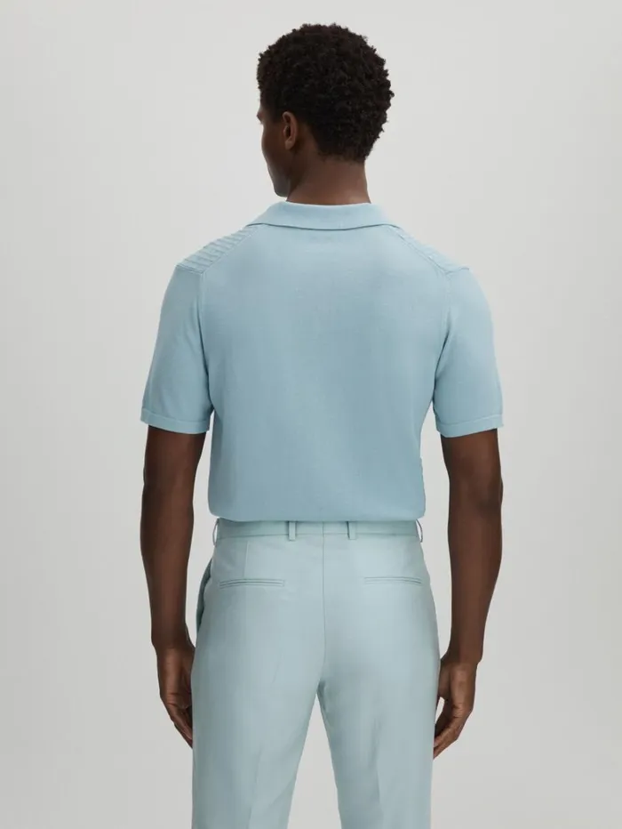Reiss Polo Shirts Men Oscar Jacobson 100 Cotton OpenCollar Polo Shirt In Blue Reiss Polo Shirts Men Oscar Jacobson 100 Cotton OpenCollar Polo Shirt In Blue