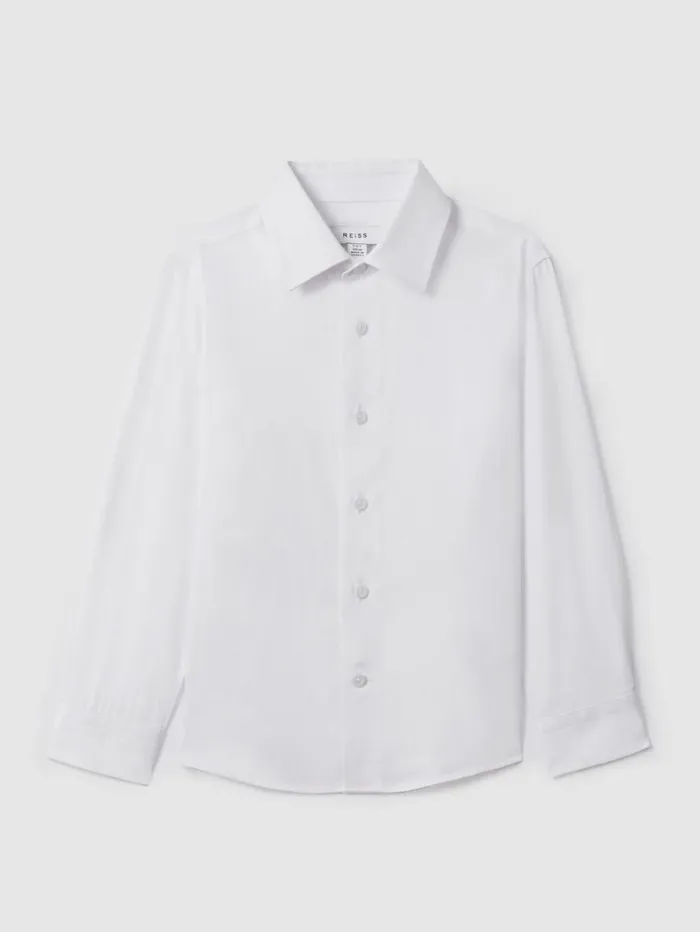 Reiss Shirts Children 39 Yrs Slim Fit Cotton Shirt In White Reiss Shirts Children 39 Yrs Slim Fit Cotton Shirt In White