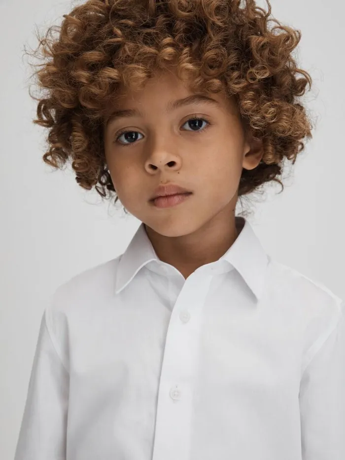 Reiss Shirts Children 39 Yrs Slim Fit Cotton Shirt In White Reiss Shirts Children 39 Yrs Slim Fit Cotton Shirt In White