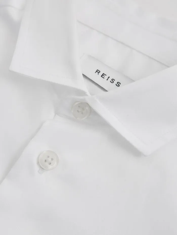 Reiss Shirts Children 39 Yrs Slim Fit Cotton Shirt In White Reiss Shirts Children 39 Yrs Slim Fit Cotton Shirt In White