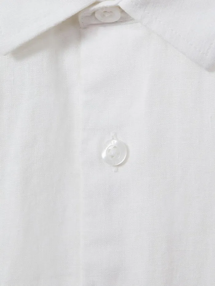 Reiss Shirts Children 913 Yrs Linen Cutaway Collar Shirt In White Reiss Shirts Children 913 Yrs Linen Cutaway Collar Shirt In White